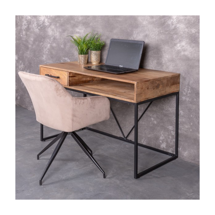 mangohout bureau 120 cm.