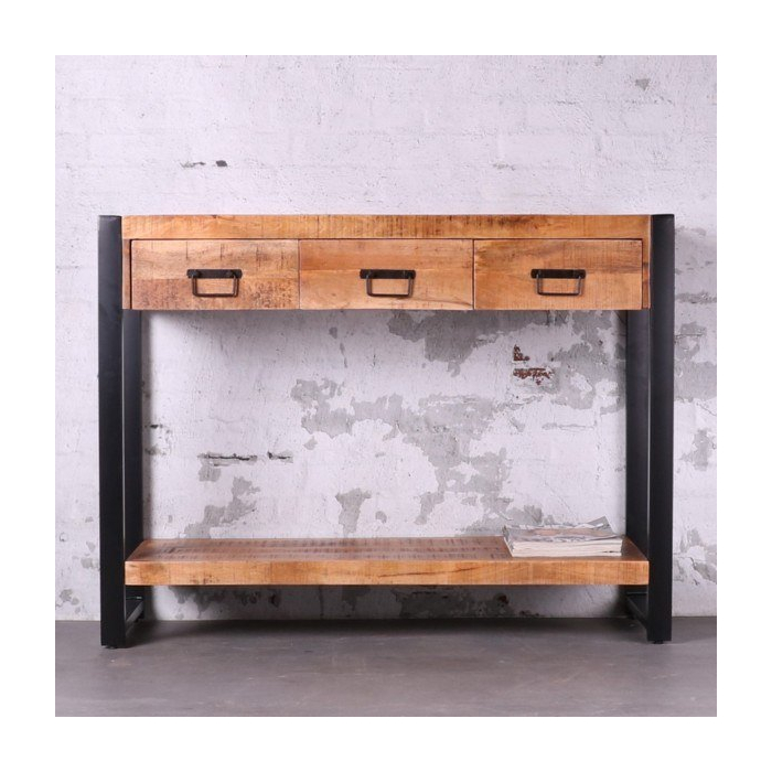 Sidetable van mangohout met laden 120cm breed