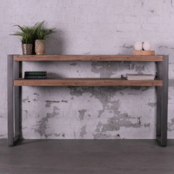 Industriële sidetable van 140 cm met 2 planken