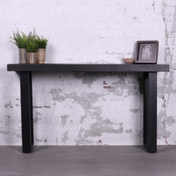 Zwart sidetable mangohout 140 cm